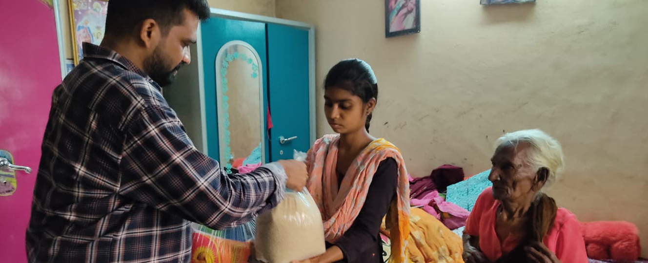 Delivering groceries to an elderly resident