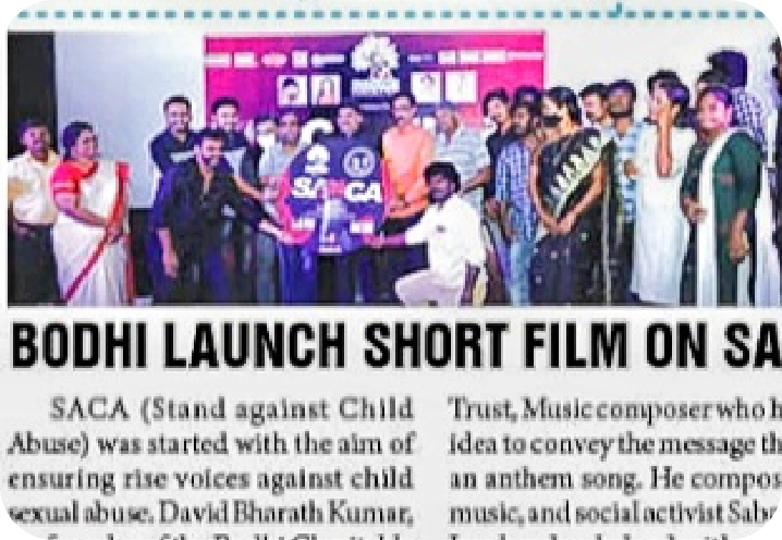 Newspaper clipping — Bodhi launches short film on SACA